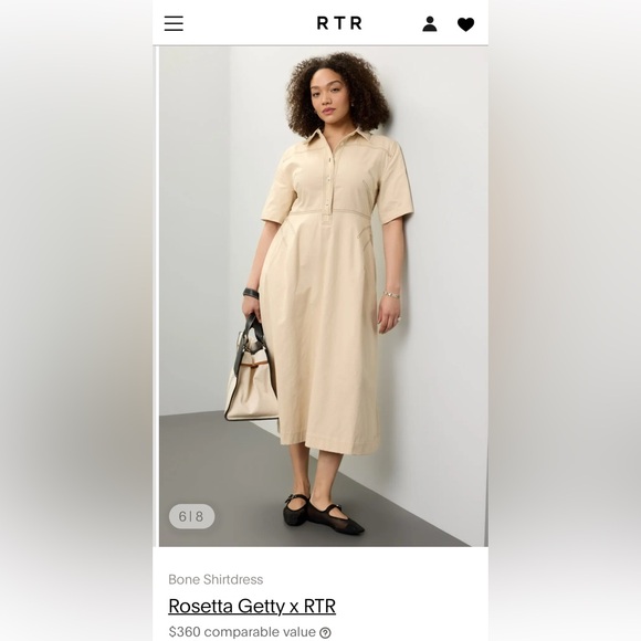 Rosetta Getty Bone Midi Dress - Picture 1 of 9